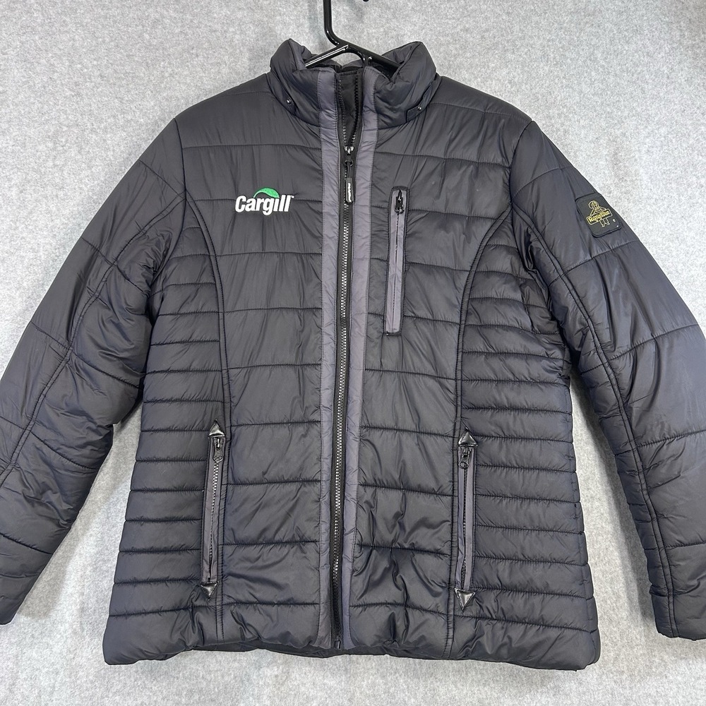 RefrigiWear Pure Soft Puffer Jacket Womens Large Black Quilted  Full Zip No Hood